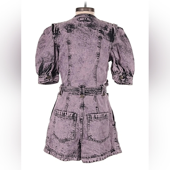 Ulla Johnson Romper Black and Pink Denim - Picture 4 of 12